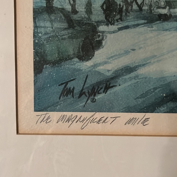 💙Vintage Signed Tom Lynch “The Magnificent Mile” Fine Art Lithograph Print💙 - Picture 4 of 12